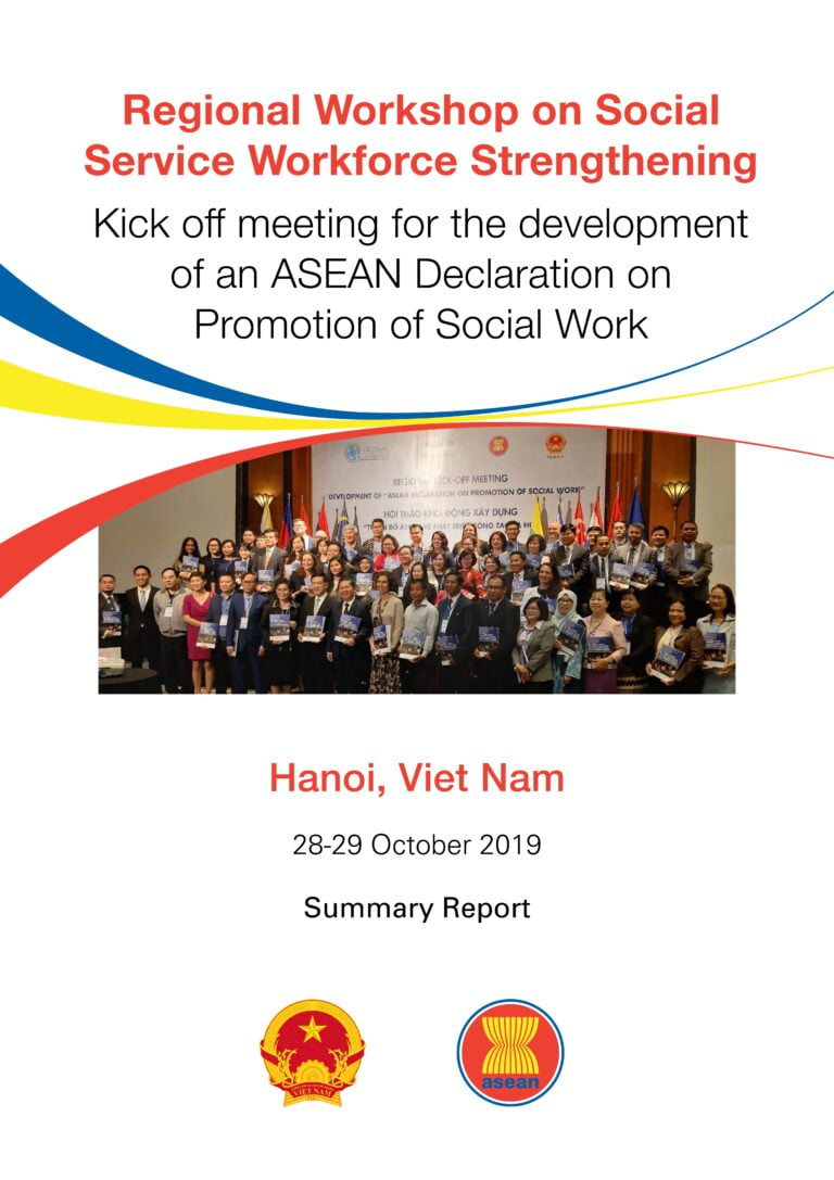 Regional Workshop on Social Service Workforce Strengthening Kick off meeting for the development of an ASEAN Declaration on Promotion of Social Work