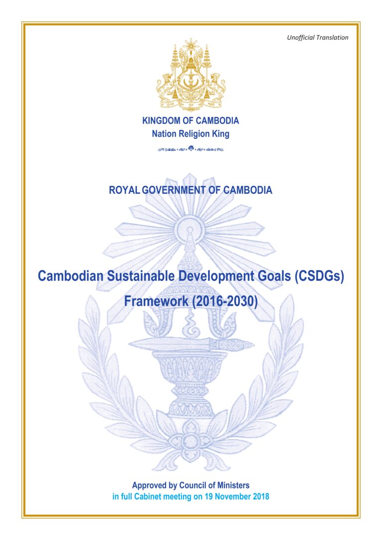 Cambodian Sustainable Development Goals (CSDGs) Framework (2016-2030)