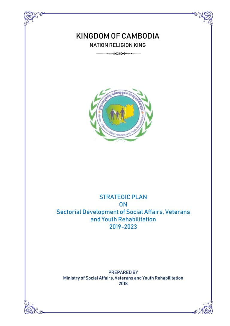STRATEGIC PLAN ON Sectorial Development of Social Affairs Veterans and Youth Rehabilitation 2019-2023